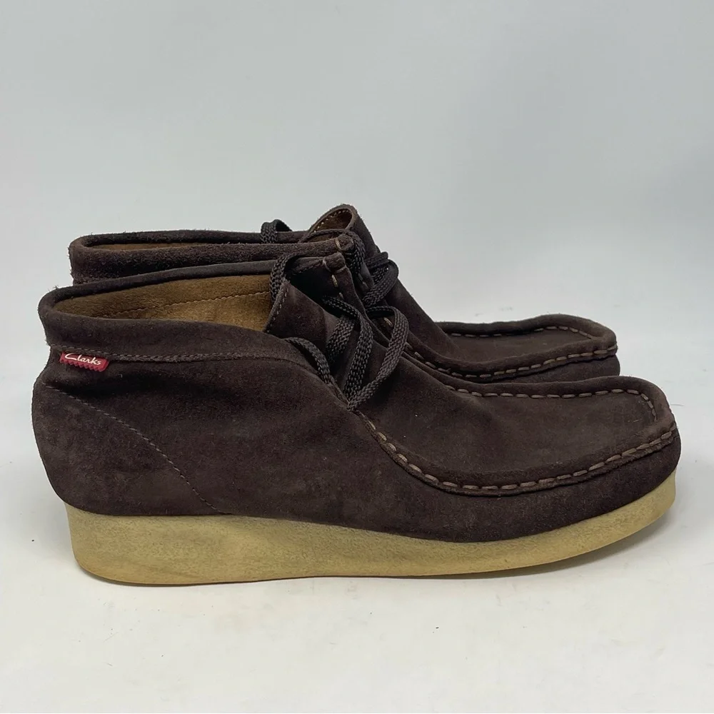 Clarks Stinson Hi Ankle Chukka Boots Mens 8 M Brown Suede Lace Up Casual Shoes